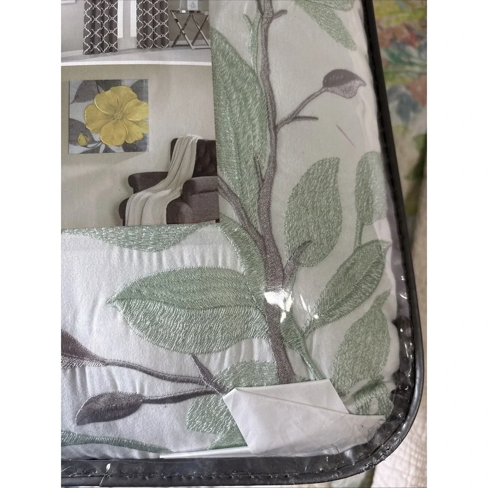NIB 6 Piece Daybed Cover Set 1 Bed Cover‎ Bedskirt Pillow 3 Shams Green Gray